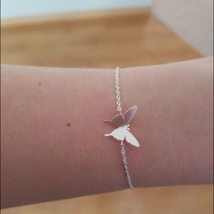Stainless steel minimalist butterfly bracelet